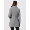 imageAllegra K Womens Peter Pan Collar Double Breasted Winter Long Trench Pea CoatGrey