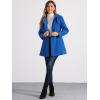 imageAllegra K Womens Peter Pan Collar Double Breasted Winter Long Trench Pea CoatIndigo Blue