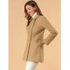 imageAllegra K Womens Peter Pan Collar Double Breasted Winter Long Trench Pea CoatKhaki