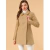 imageAllegra K Womens Peter Pan Collar Double Breasted Winter Long Trench Pea CoatKhaki