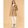 imageAllegra K Womens Peter Pan Collar Double Breasted Winter Long Trench Pea CoatKhaki