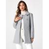 imageAllegra K Womens Peter Pan Collar Double Breasted Winter Long Trench Pea CoatLight Grey