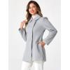 imageAllegra K Womens Peter Pan Collar Double Breasted Winter Long Trench Pea CoatLight Grey