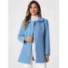 imageAllegra K Womens Peter Pan Collar Double Breasted Winter Long Trench Pea CoatLight Grey Blue