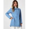 imageAllegra K Womens Peter Pan Collar Double Breasted Winter Long Trench Pea CoatLight Grey Blue