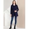 imageAllegra K Womens Peter Pan Collar Double Breasted Winter Long Trench Pea CoatNavy Blue