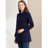 imageAllegra K Womens Peter Pan Collar Double Breasted Winter Long Trench Pea CoatNavy Blue