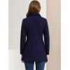 imageAllegra K Womens Peter Pan Collar Double Breasted Winter Long Trench Pea CoatNavy Blue