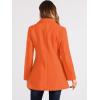 imageAllegra K Womens Peter Pan Collar Double Breasted Winter Long Trench Pea CoatOrange