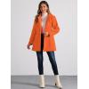 imageAllegra K Womens Peter Pan Collar Double Breasted Winter Long Trench Pea CoatOrange