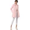 imageAllegra K Womens Peter Pan Collar Double Breasted Winter Long Trench Pea CoatPink