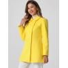 imageAllegra K Womens Peter Pan Collar Double Breasted Winter Long Trench Pea CoatYellow