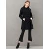 imageAllegra K Womens Stand Collar Double Breasted Slant Pockets Trendy Outwear Winter CoatBlack