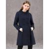 imageAllegra K Womens Stand Collar Double Breasted Slant Pockets Trendy Outwear Winter CoatBlue