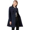 imageAllegra K Womens Stand Collar Double Breasted Slant Pockets Trendy Outwear Winter CoatBlue