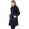 imageAllegra K Womens Stand Collar Double Breasted Slant Pockets Trendy Outwear Winter CoatBlue