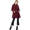 imageAllegra K Womens Stand Collar Double Breasted Slant Pockets Trendy Outwear Winter CoatBurgundy