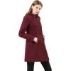 imageAllegra K Womens Stand Collar Double Breasted Slant Pockets Trendy Outwear Winter CoatBurgundy