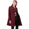 imageAllegra K Womens Stand Collar Double Breasted Slant Pockets Trendy Outwear Winter CoatBurgundy