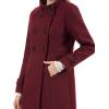 imageAllegra K Womens Stand Collar Double Breasted Slant Pockets Trendy Outwear Winter CoatBurgundy