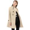 imageAllegra K Womens Stand Collar Double Breasted Slant Pockets Trendy Outwear Winter CoatCream White