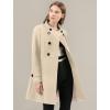 imageAllegra K Womens Stand Collar Double Breasted Slant Pockets Trendy Outwear Winter CoatCream White