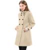 imageAllegra K Womens Stand Collar Double Breasted Slant Pockets Trendy Outwear Winter CoatCream White