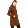 imageAllegra K Womens Stand Collar Double Breasted Slant Pockets Trendy Outwear Winter CoatDeep Brown