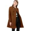 imageAllegra K Womens Stand Collar Double Breasted Slant Pockets Trendy Outwear Winter CoatDeep Brown