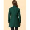 imageAllegra K Womens Stand Collar Double Breasted Slant Pockets Trendy Outwear Winter CoatGreen