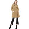 imageAllegra K Womens Stand Collar Double Breasted Slant Pockets Trendy Outwear Winter CoatKhaki