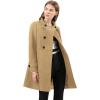 imageAllegra K Womens Stand Collar Double Breasted Slant Pockets Trendy Outwear Winter CoatKhaki