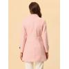 imageAllegra K Womens Stand Collar Double Breasted Slant Pockets Trendy Outwear Winter CoatPink