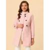 imageAllegra K Womens Stand Collar Double Breasted Slant Pockets Trendy Outwear Winter CoatPink