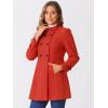 imageAllegra K Womens Stand Collar Double Breasted Slant Pockets Trendy Outwear Winter CoatRed