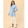 imageAllegra K Womens Stand Collar Double Breasted Slant Pockets Trendy Outwear Winter CoatSky Blue