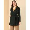 imageAllegra K Womens Winter Shawl Collar Long Sleeve Tie Belt Wrap Coats with PocketsBlack