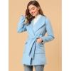 imageAllegra K Womens Winter Shawl Collar Long Sleeve Tie Belt Wrap Coats with PocketsBlue