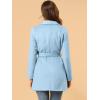 imageAllegra K Womens Winter Shawl Collar Long Sleeve Tie Belt Wrap Coats with PocketsBlue