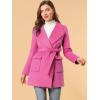 imageAllegra K Womens Winter Shawl Collar Long Sleeve Tie Belt Wrap Coats with PocketsFuchsia