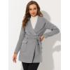 imageAllegra K Womens Winter Shawl Collar Long Sleeve Tie Belt Wrap Coats with PocketsGray