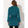 imageAllegra K Womens Winter Shawl Collar Long Sleeve Tie Belt Wrap Coats with PocketsPeacock Blue