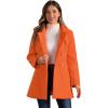 imageAllegra K Womens Peter Pan Collar Double Breasted Winter Long Trench Pea CoatOrange