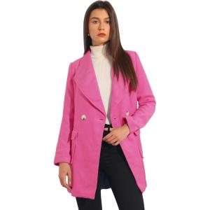 imageAllegra K Womens Winter Shawl Collar Long Sleeve Tie Belt Wrap Coats with PocketsFuchsia