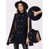 imageAllegra K Cape Coats for Womens Winter Slit Sleeve Double Breasted Cloak CoatDark Blue