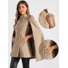 imageAllegra K Cape Coats for Womens Winter Slit Sleeve Double Breasted Cloak CoatKhaki