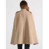 imageAllegra K Cape Coats for Womens Winter Slit Sleeve Double Breasted Cloak CoatKhaki