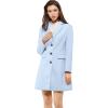 imageAllegra K Womens 2024 Pea Coat Single Breasted Long Winter Coats for WomenBlue