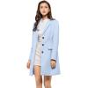 imageAllegra K Womens 2024 Pea Coat Single Breasted Long Winter Coats for WomenBlue