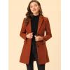 imageAllegra K Womens 2024 Pea Coat Single Breasted Long Winter Coats for WomenBrick Red